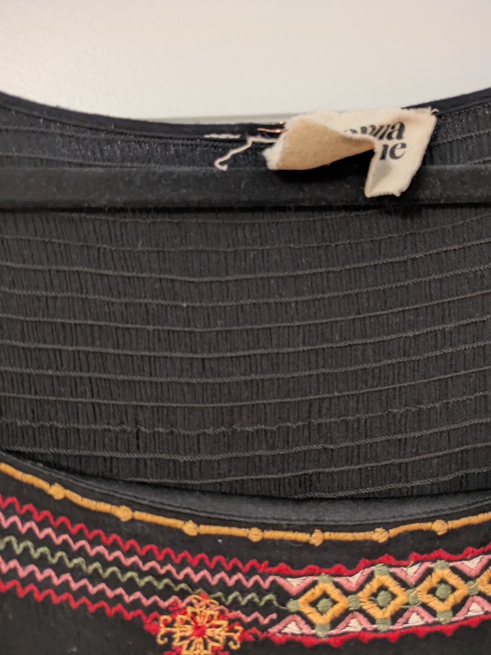 Savanna Jane Black Long Sleeve Embroidered Dress with Multicolor Accents - Picture 3 of 12